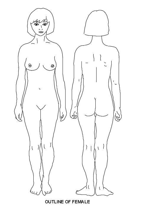 Medical Body Outline Front And Back - FREE DOWNLOAD